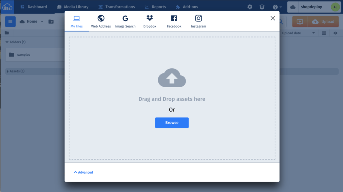 Cloudinary Drag & Drop
