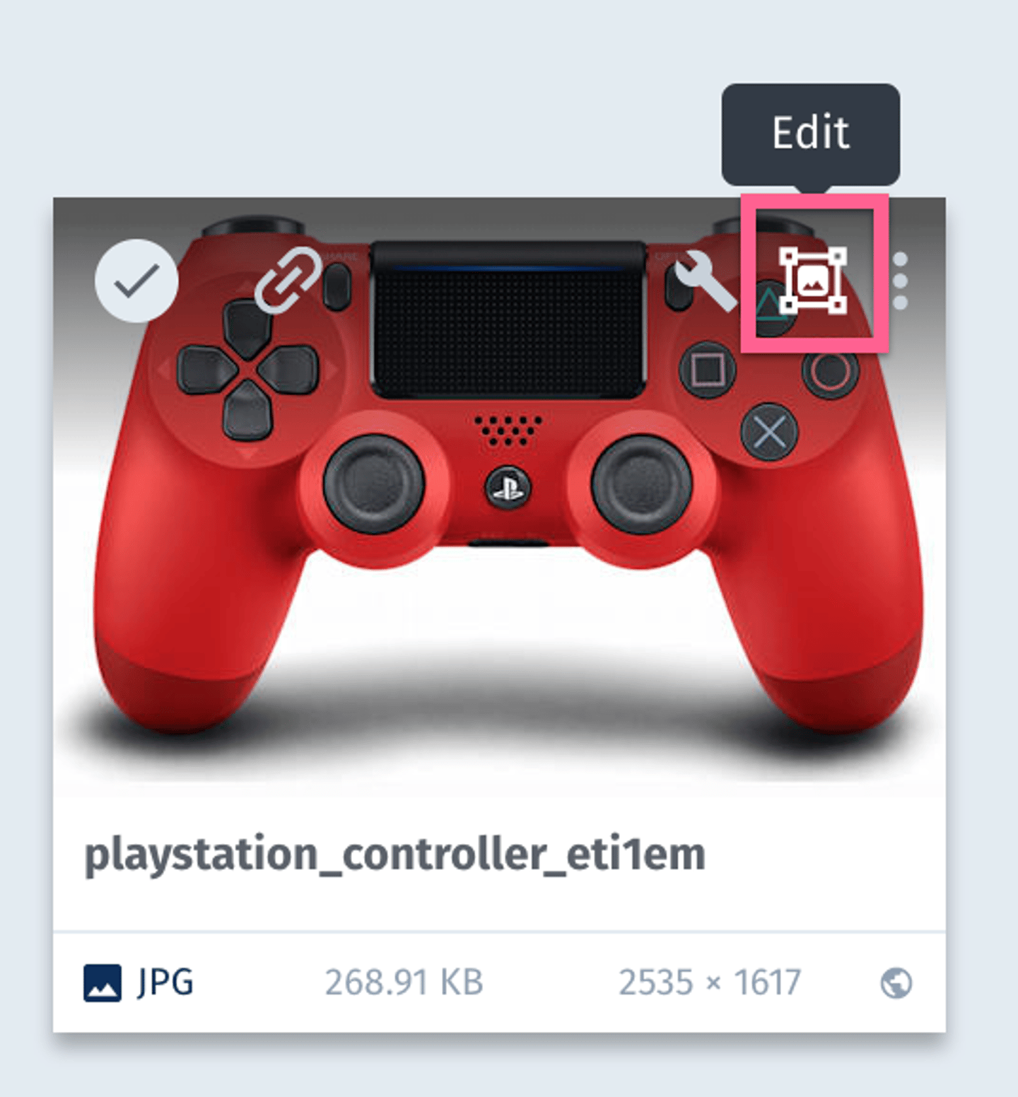Cloudinary Edit Image Screenshot